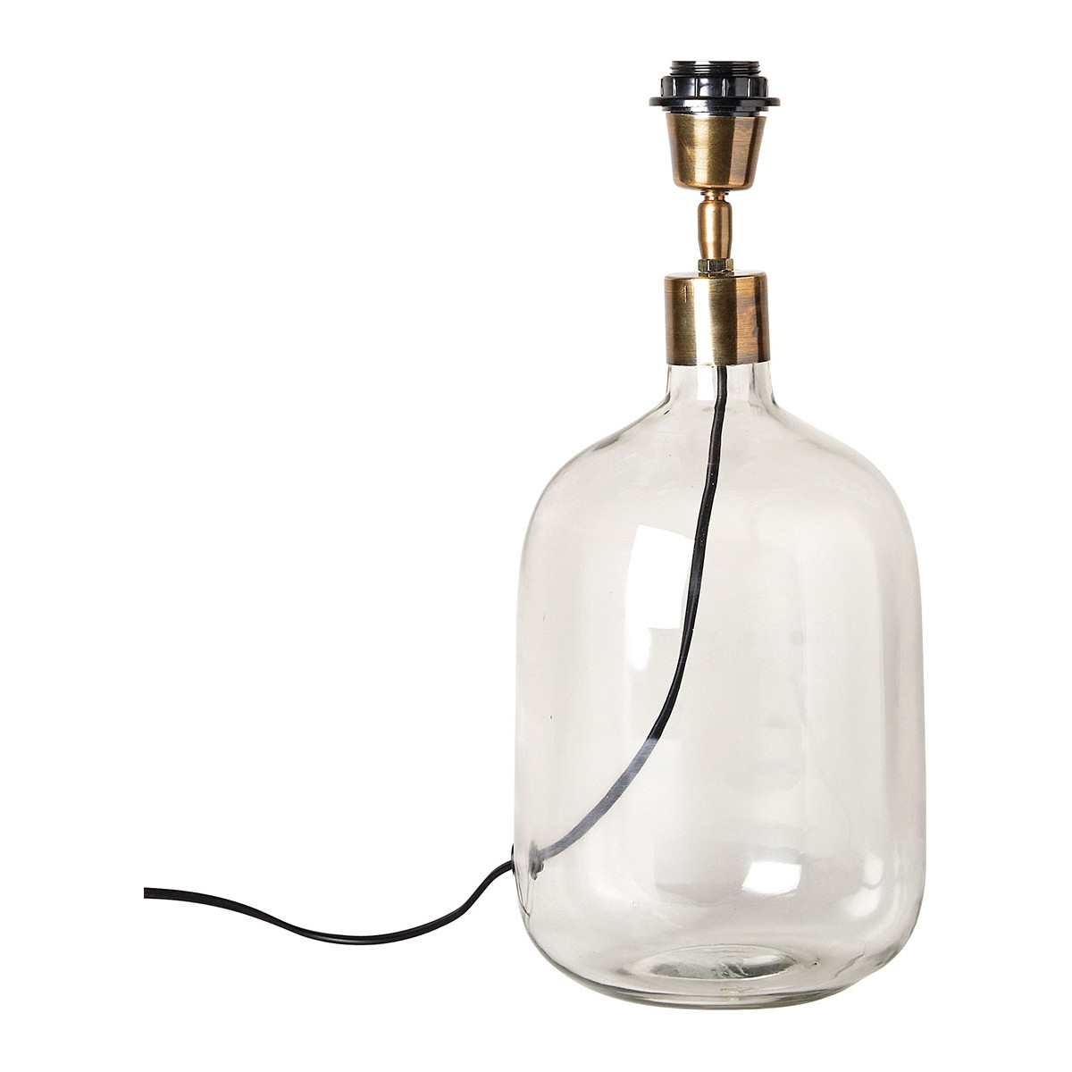 Pied de lampe SUZANNE en verre - Petit modèle transparent, BLANC D’IVOIRE