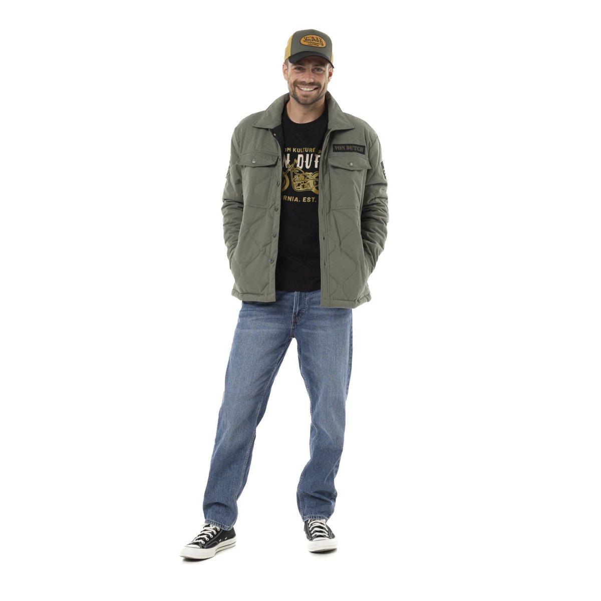 Veste coton HARPER kaki/noir, VON DUTCH
