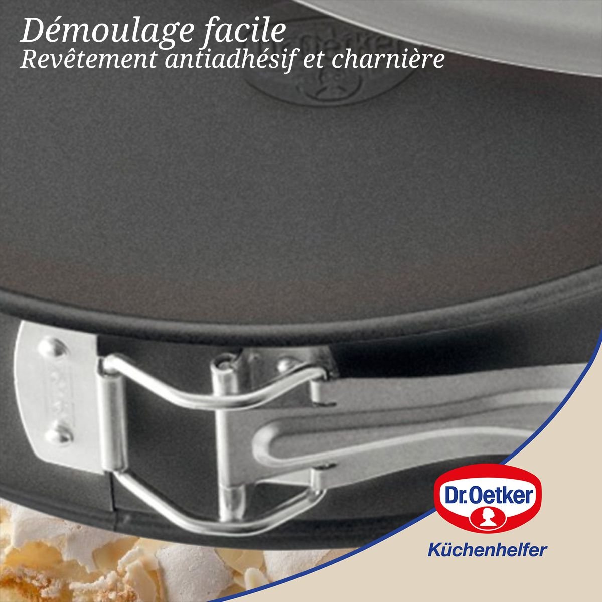Moule à manqué à charnière avec couvercle Oetker Bake and Go noir, DR OETKER