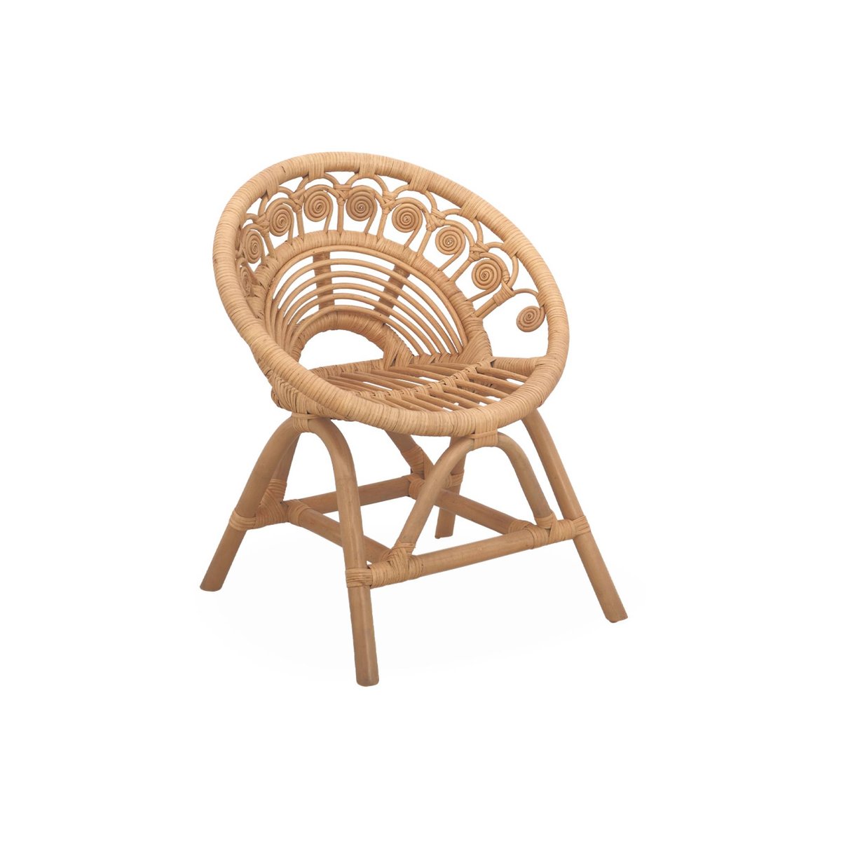 Fauteuil enfant bohème rotin ALICE naturel, SWEEEK