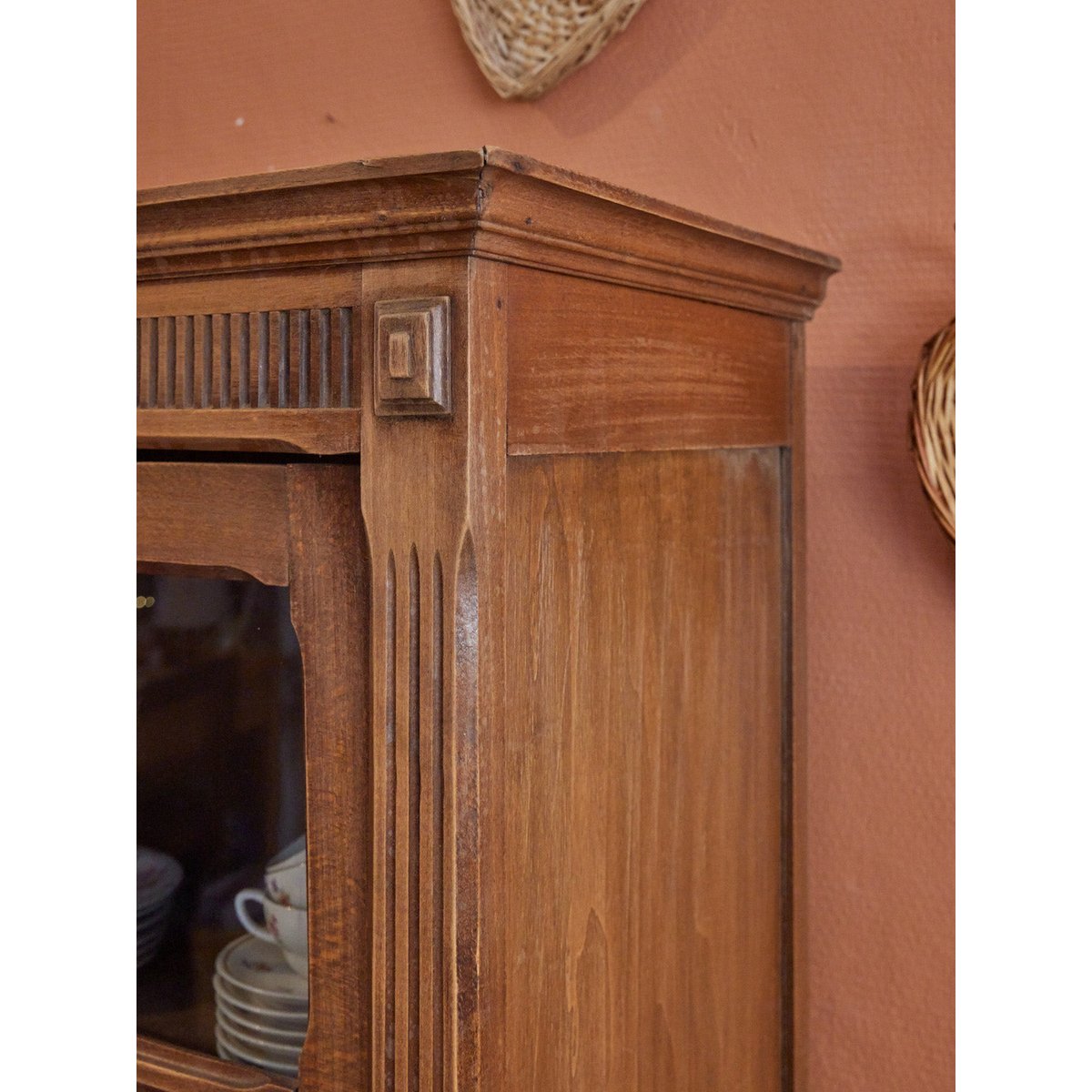 Vitrine en bois Victoria N°196 - Bon état bois foncé, DEBONGOUT
