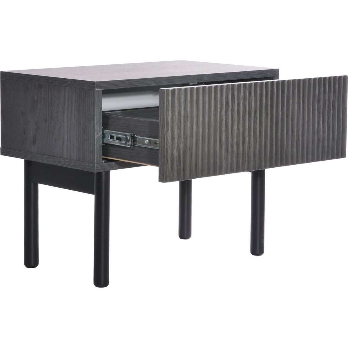Table de chevet bois collection NOLIE noir, RECOLLECTION