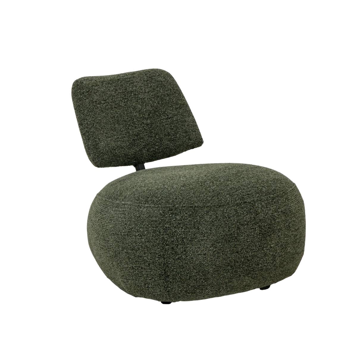 Fauteuil en tissu bouclette TÉRÉSIA vert, MADE IN MEUBLES 