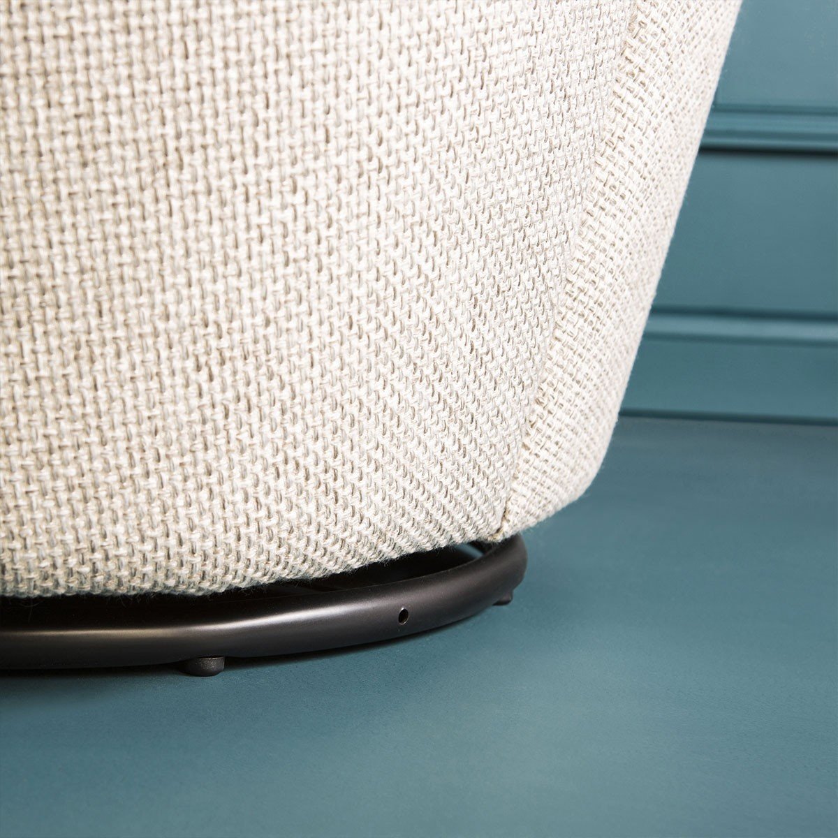 Fauteuil pivotant tramé lin Barnabé beige lin, CALICOSY