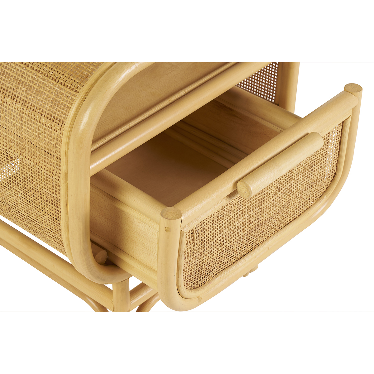 Table de chevet avec tiroir en rotin LUWAK naturel, MILIBOO