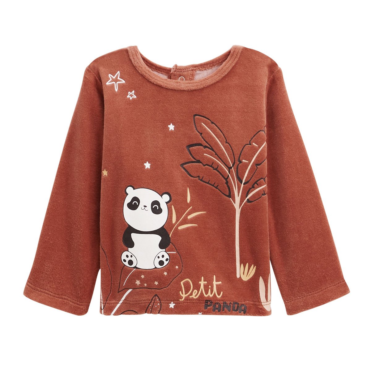 Pyjama enfant 2 pièces en velours Maloueg marron, PETIT BEGUIN