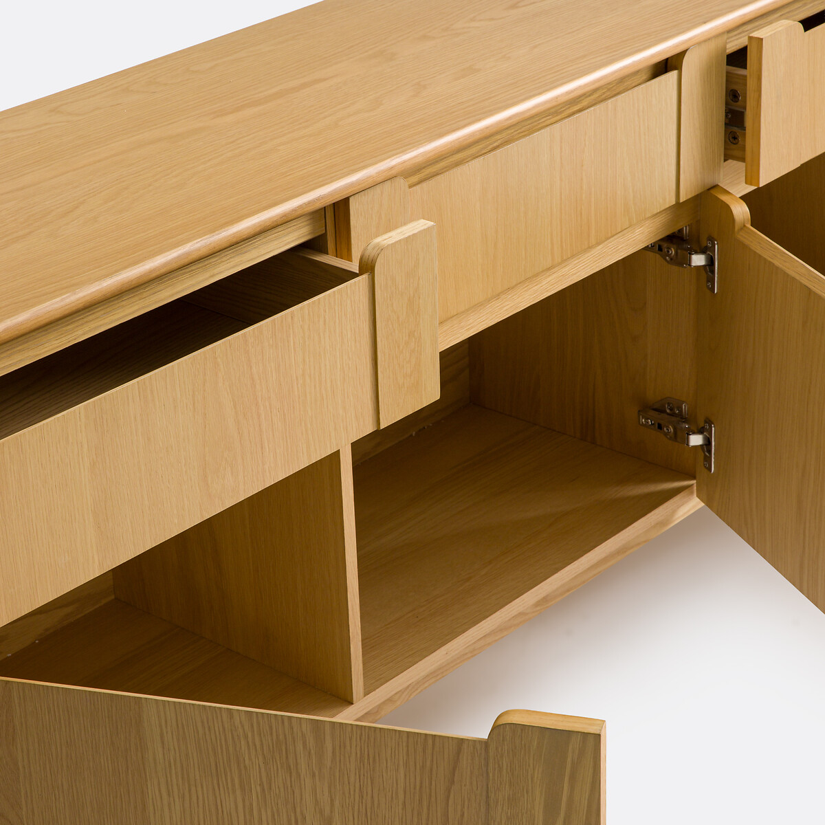 Buffet placage chêne, 3 portes 3 tiroirs, Bellita coloris chêne, LA REDOUTE INTERIEURS