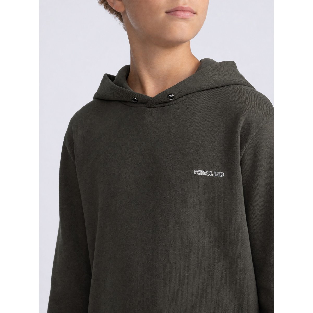 Sweat à capuche décontracté à motif gris gris beluga, PETROL INDUSTRIES
