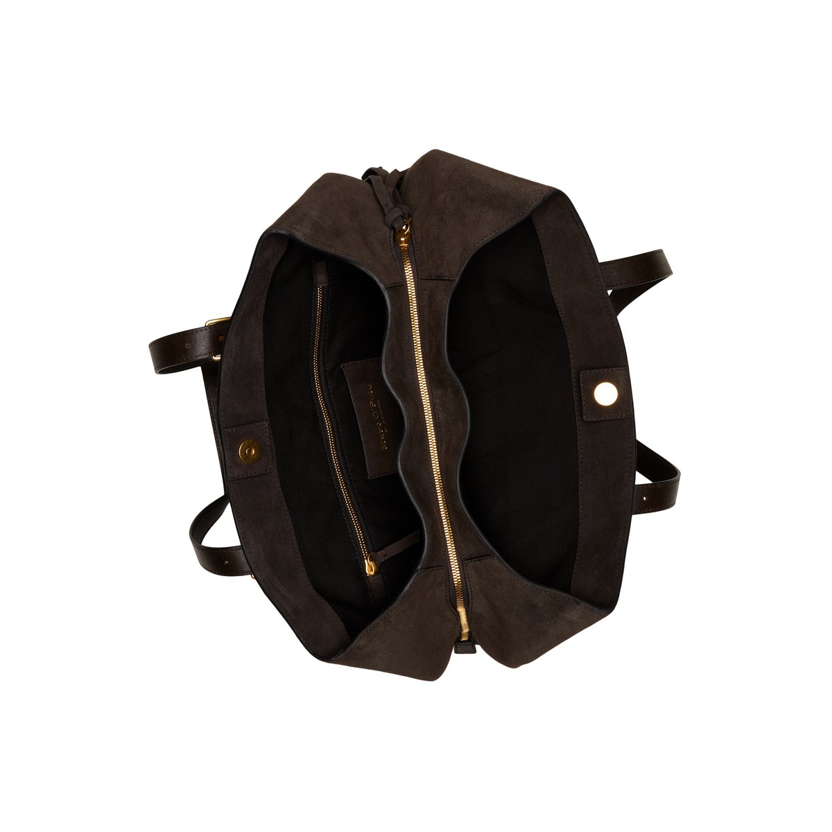 Sac cabas modèle Phillis en cuir de vachette velours souple marron, MARC O'POLO