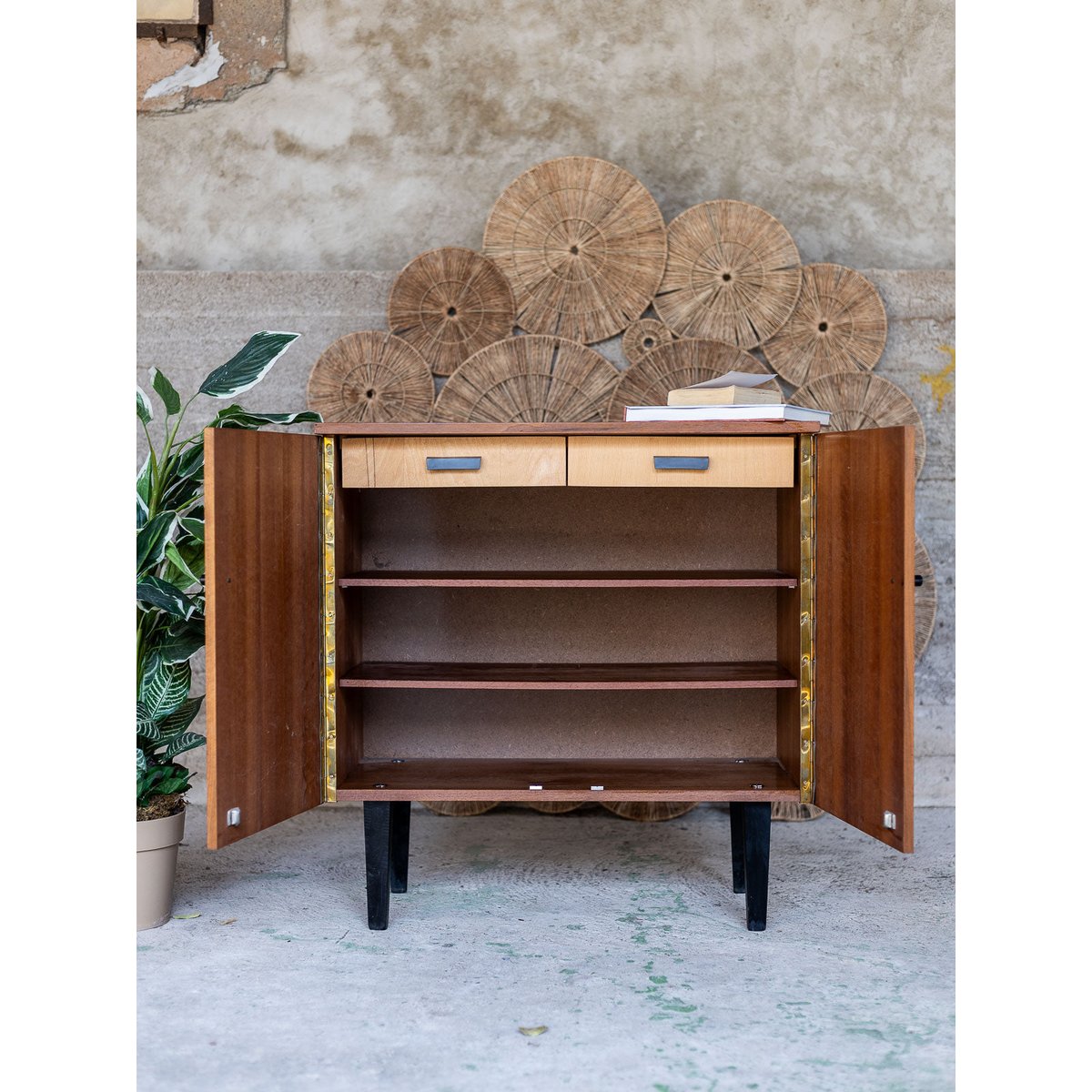 Buffet contemporain en bois Gustave N°1644 - Bon état bois foncé, DEBONGOUT