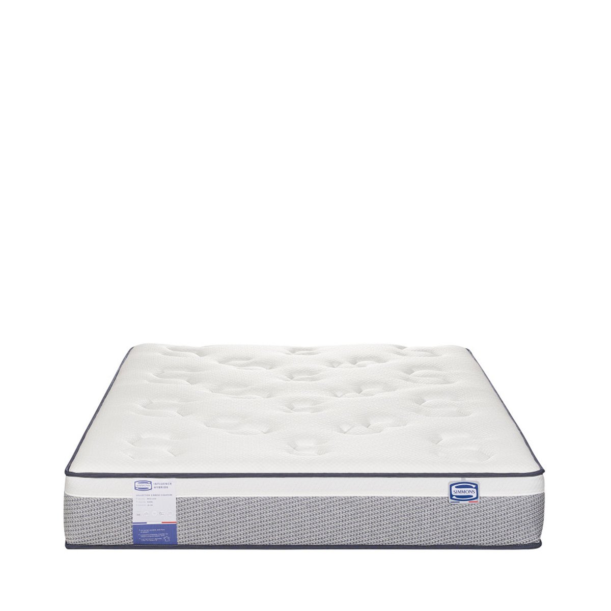 Matelas 100% ressorts et latex, accueil enveloppant- INFLUENCE-HYBRIDE couleur unique, SIMMONS
