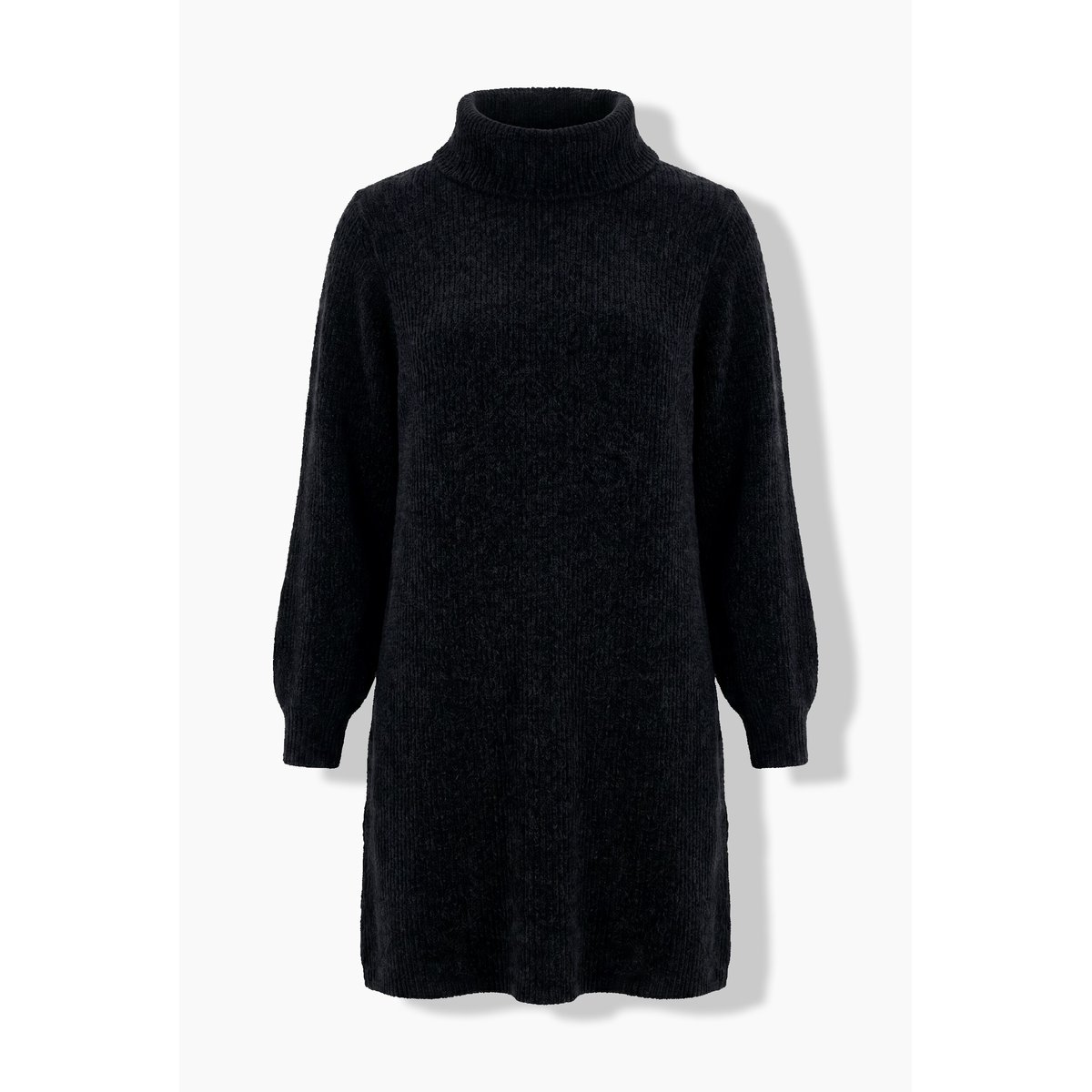 Robe en maille chenille, coupe évasée noir, ULLA POPKEN