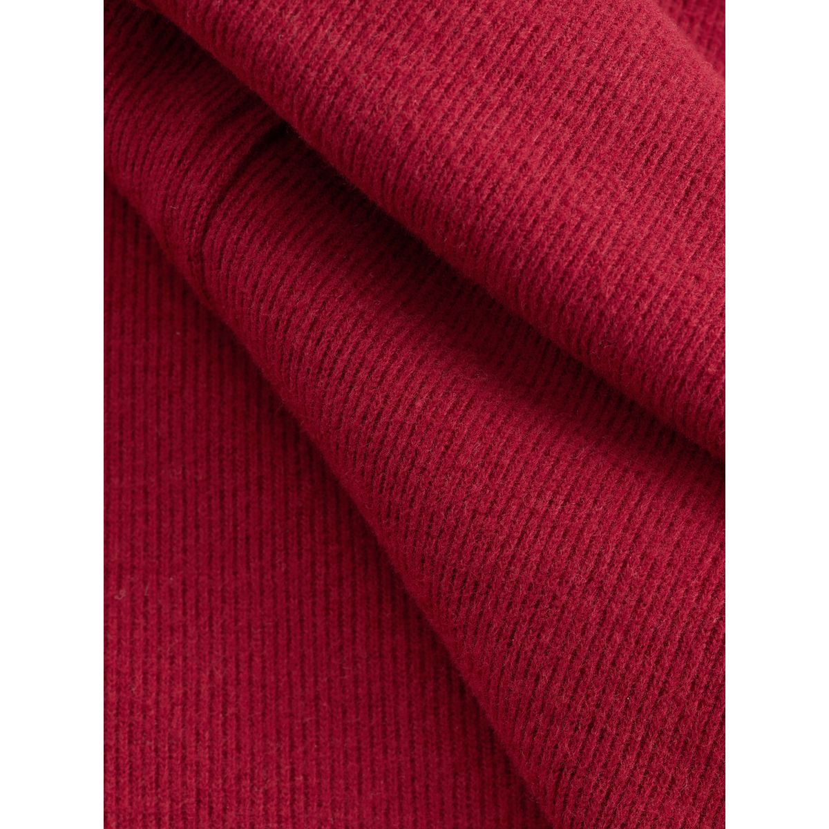 Pull ras du cou côtelé confortable et doux rouge cerise, NEXT