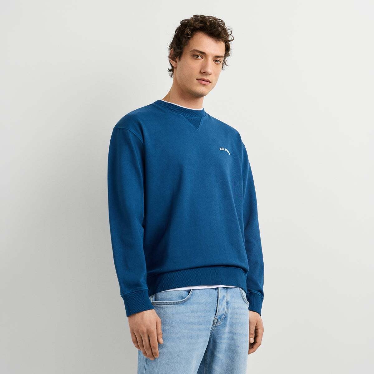 Sweat-Shirt À Col Rond Coupe Casual encre bleue, PEPE JEANS