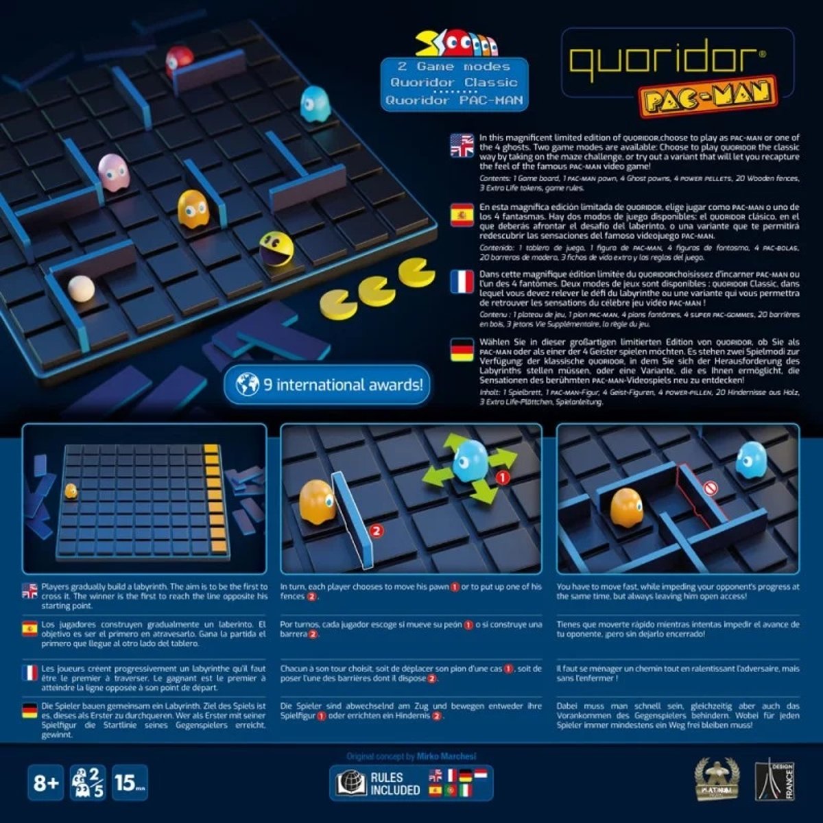 Quoridor Pac-Man noir, GIGAMIC