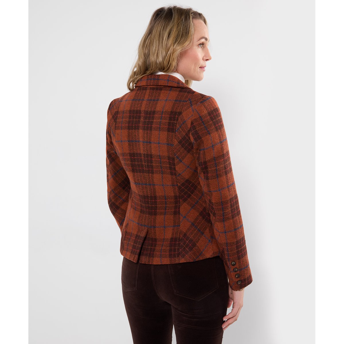 Veste à Carreaux Asymétrique Jours d'Automne orange, JOE BROWNS