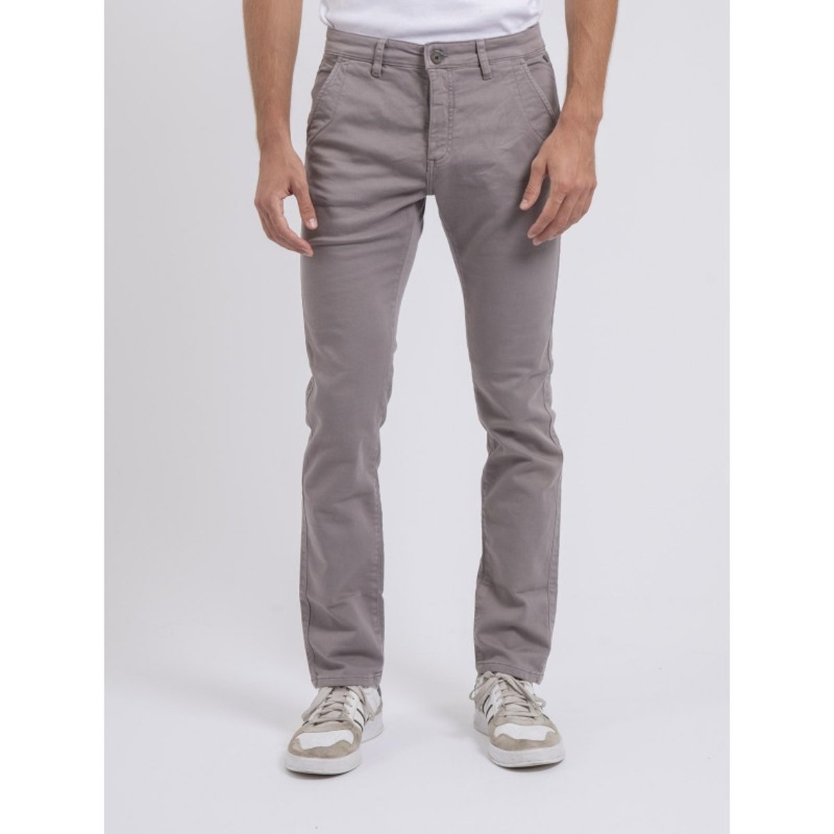 Pantalon Chino Coupe Ajustée Valbacol gris clair, RITCHIE
