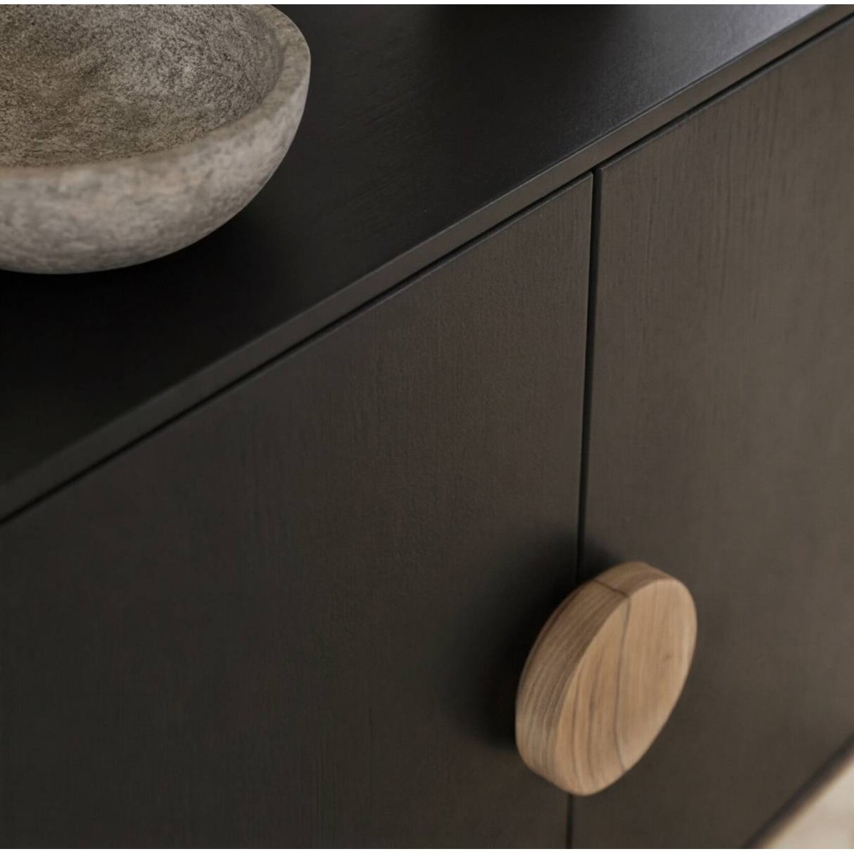 Buffet en manguier et en acacia IMANI noir, MADE IN MEUBLES