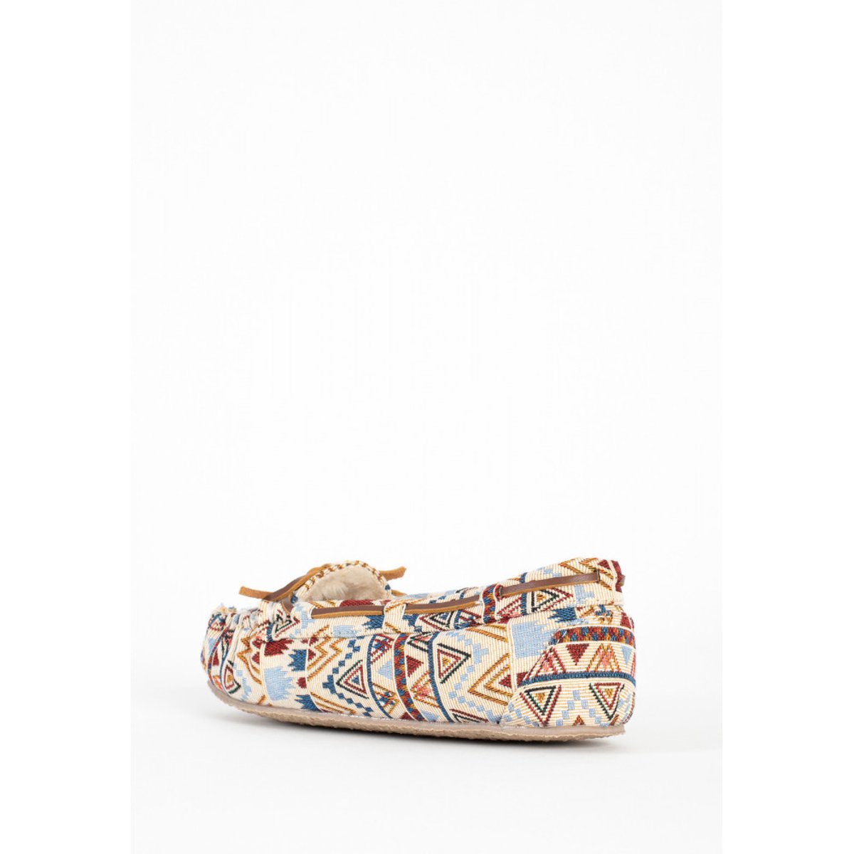 Mocassins en daim fourrés en laine CALLY imprimé floral, MINNETONKA
