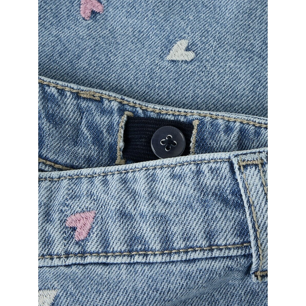 Short coupe droite bleu denim clair, NAME IT