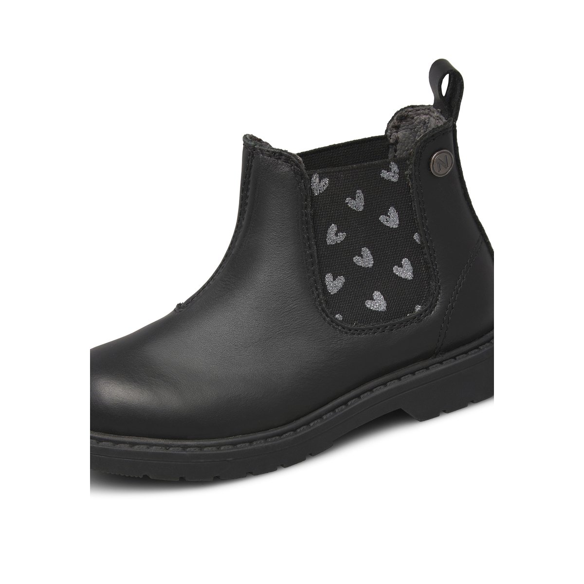 Bottes Chelsea en cuir PICCADILLY noir-argent, NATURINO