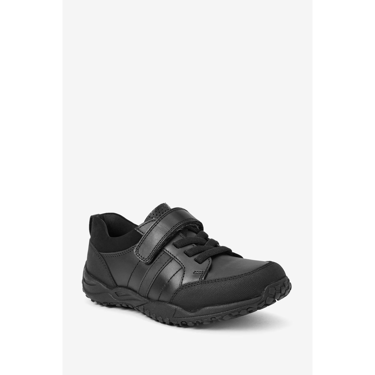 Chaussures d’école en cuir pointure large noir, NEXT