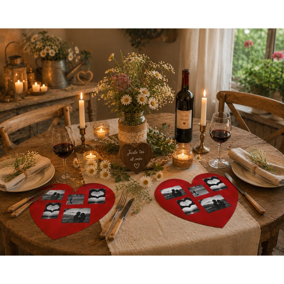 Set de table photos Coeur rouge, EDEN