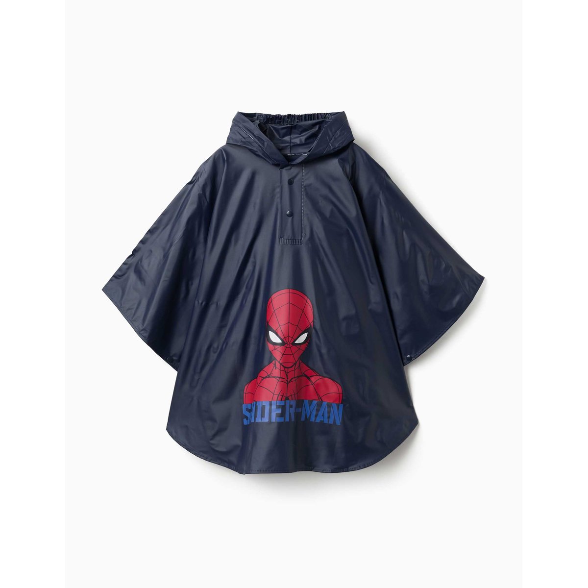 Poncho de pluie à capuche avec imprimés Spider-Man bleu foncé, ZIPPY