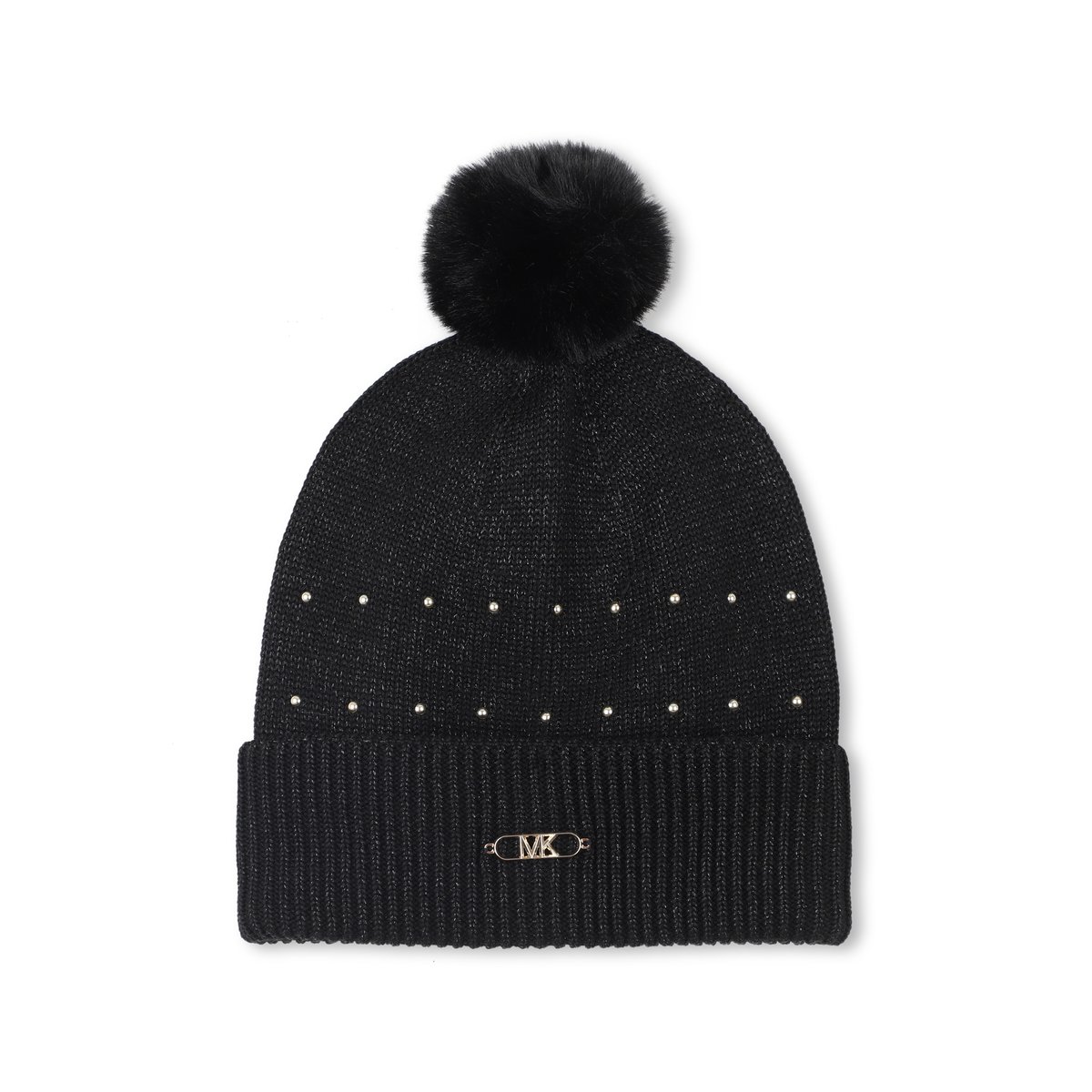 Bonnet tricot avec pompon black, MICHAEL KORS