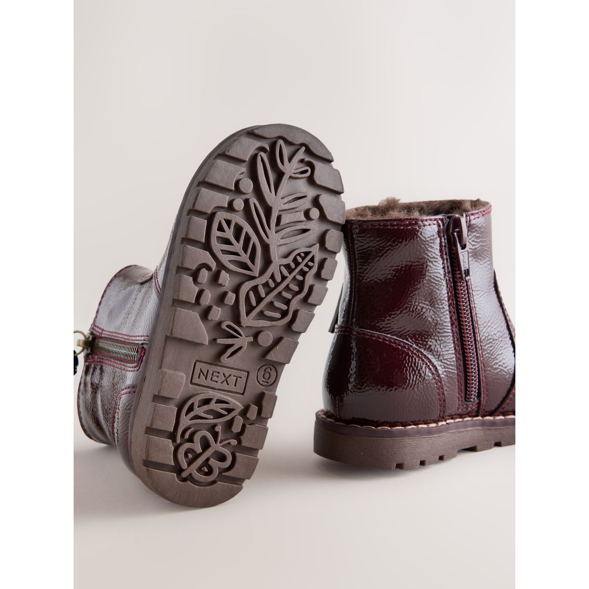 Bottines chelsea zippées à glands rouge bordeaux, NEXT
