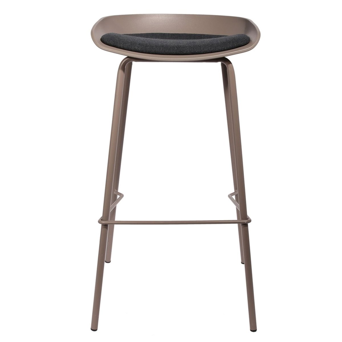 Tabouret de bar design industriel avec coussin rembourré HELLA marron, THE HOME DECO FACTORY