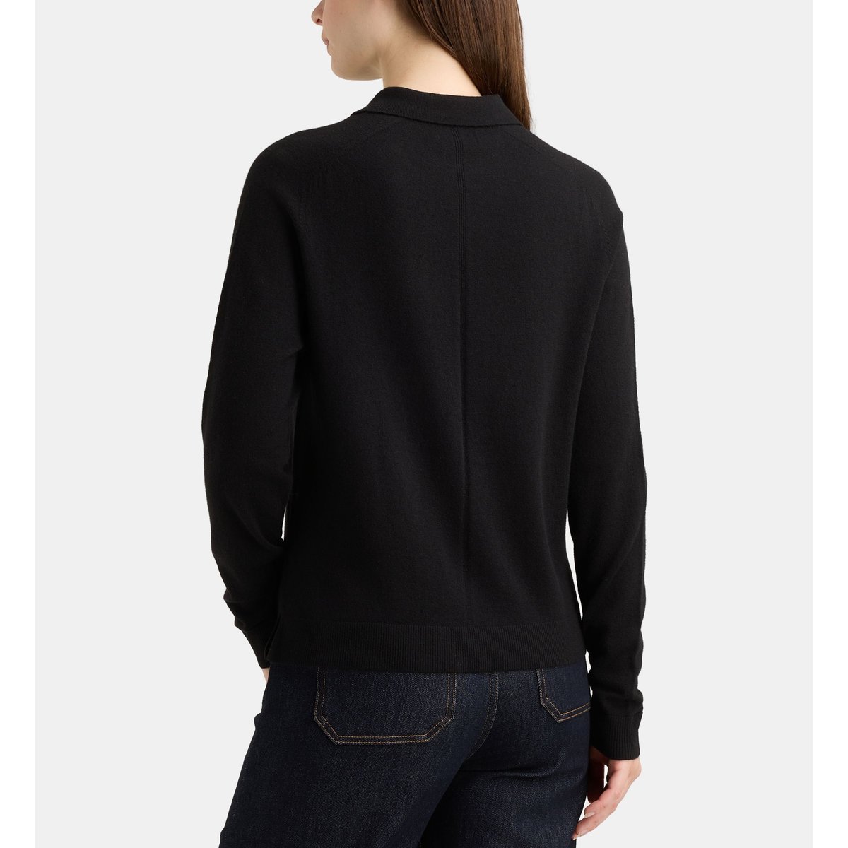 Pull slim elsa polo en laine noir, GALERIES LAFAYETTE