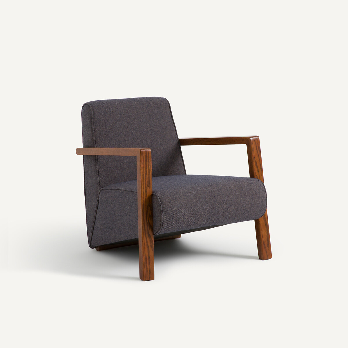 Fauteuil tissu laine et polyester, Sanami gris chiné, AM.PM
