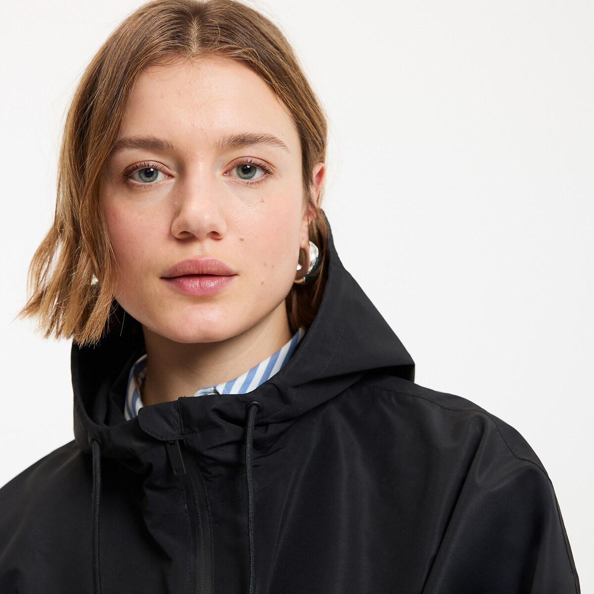 Coupe-vent oversize maxi long à capuche noir, LA REDOUTE COLLECTIONS