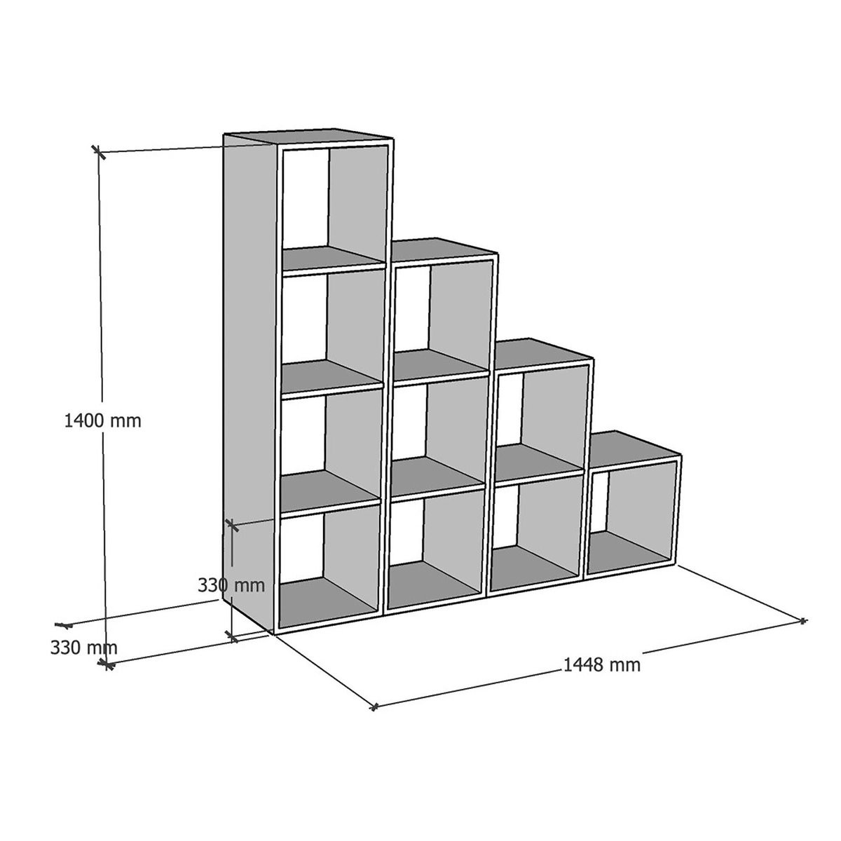 Etagère escalier bois massif moyenne version - ELIO bois clair, CAMIF
