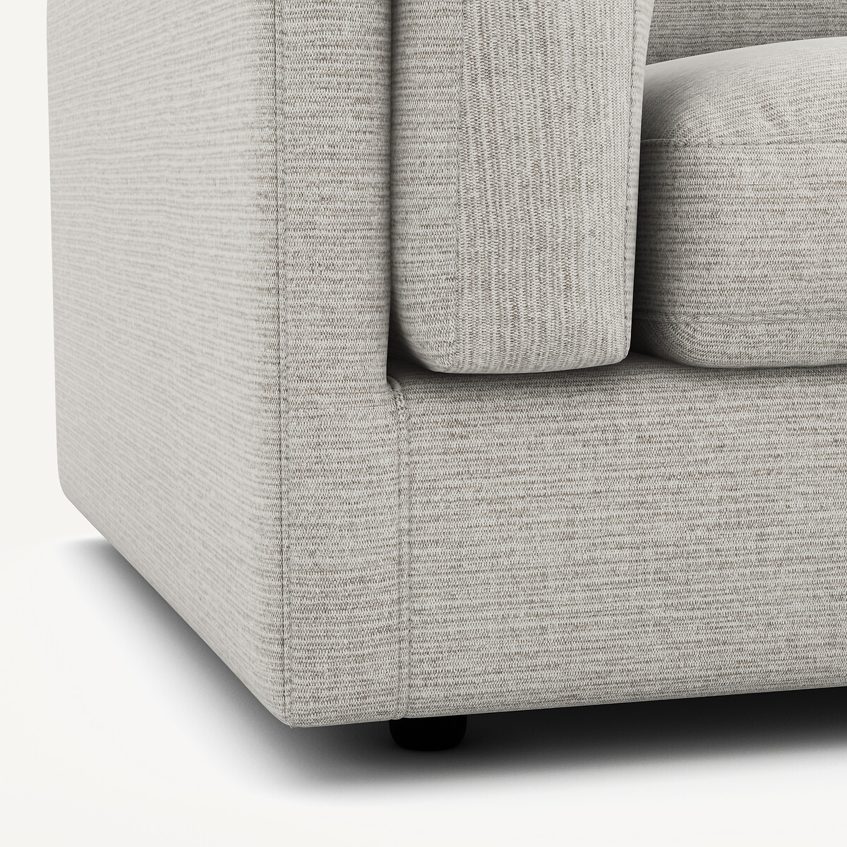 Sofá-cama de canto e chaise-longue, em algodão reciclado, CÉSAR cinzento claro, AM.PM