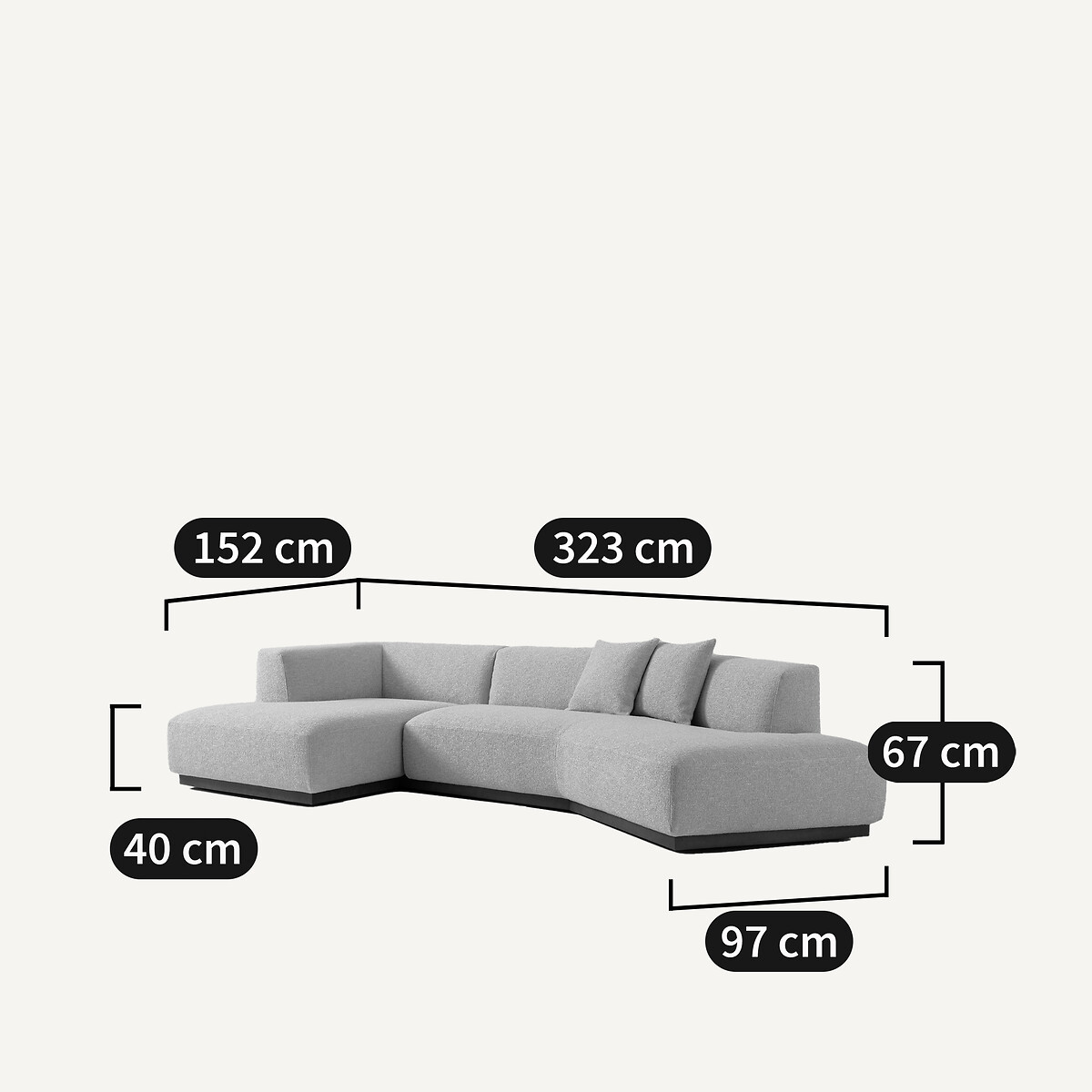 Angle gauche ouvert texturé viscose lin, Jacopo naturel, AM.PM