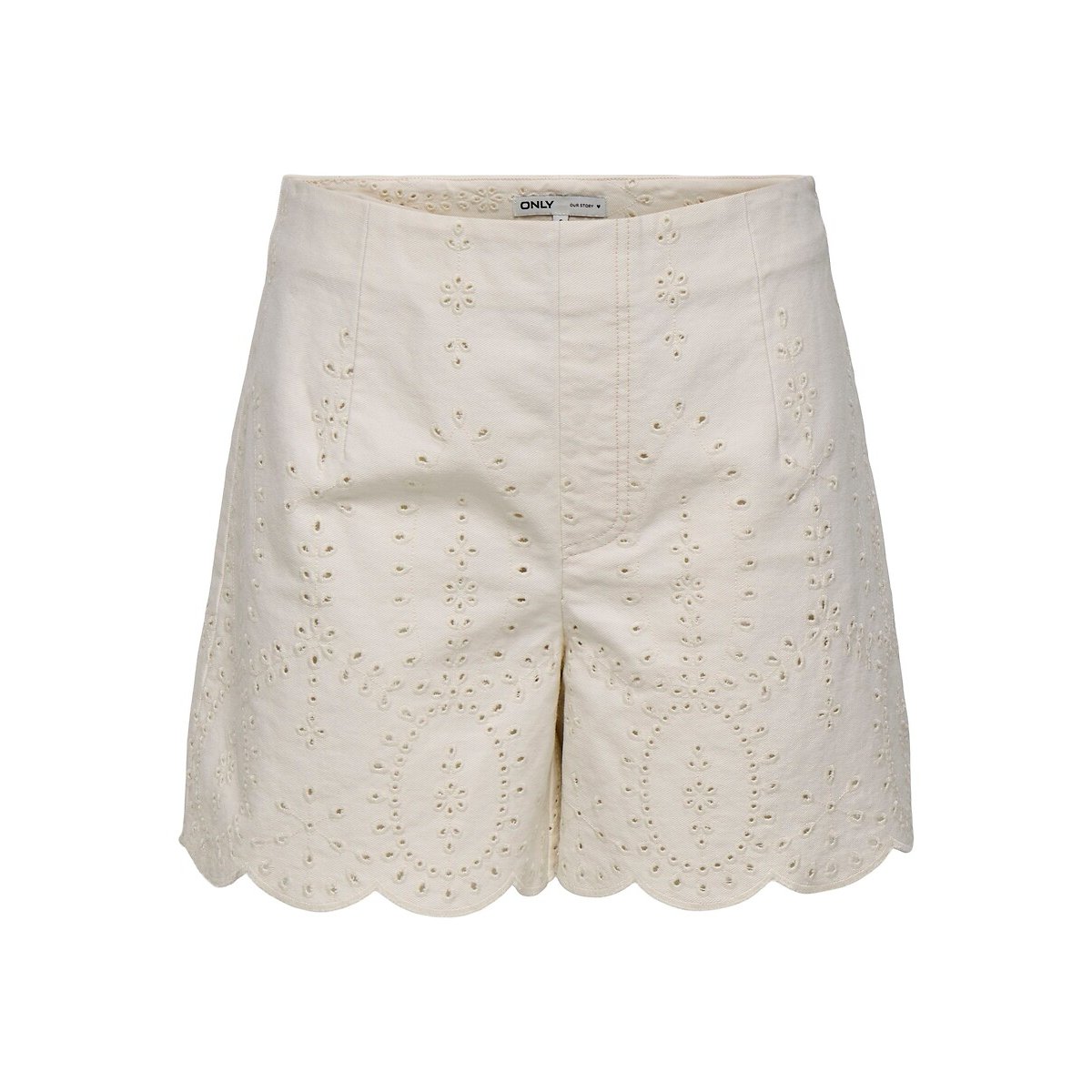 Shorts mit Stickereien ecru, ONLY