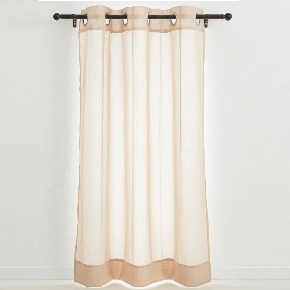 Rideau voilage à Œillets beige 140x260cm beige, WADIGA