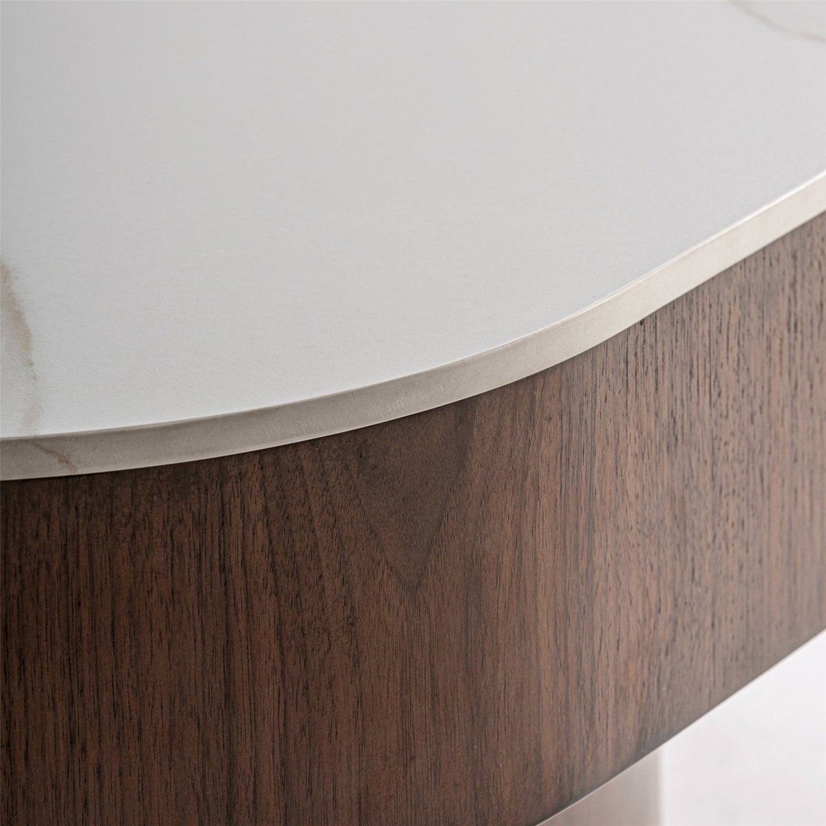 Table basse S.NEUFS marron bois et blanc marbré, RECOLLECTION