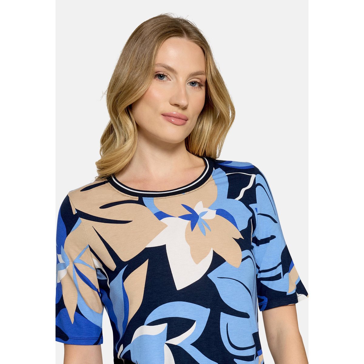 T-shirt basique à imprimé bleu foncé/bleu, BETTY BARCLAY