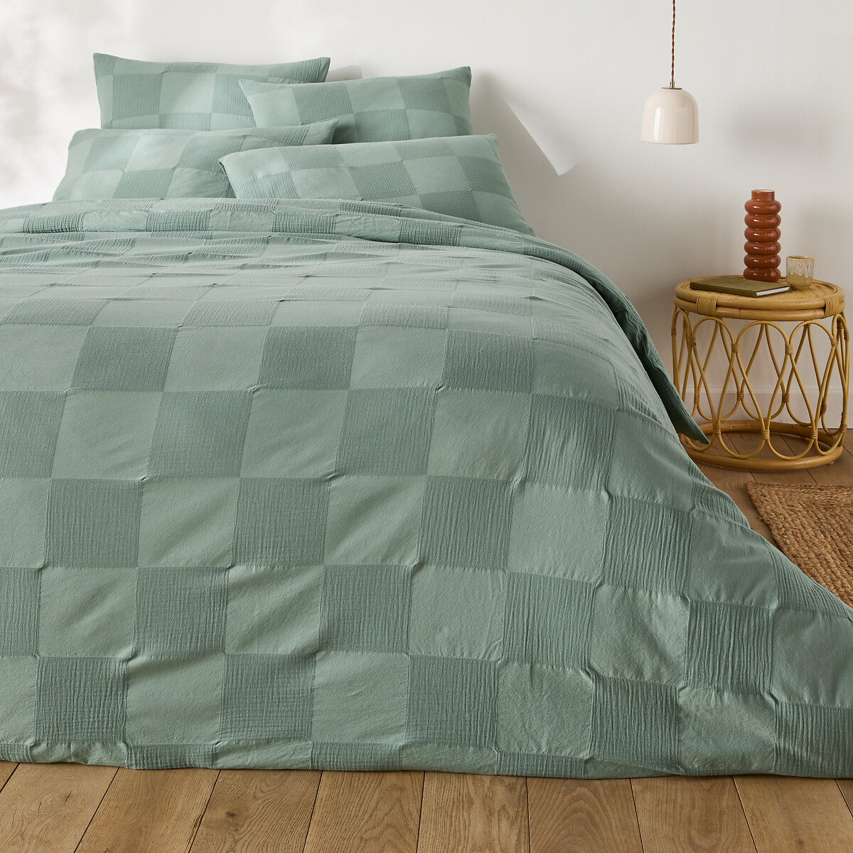 Housse de couette coton et gaze de coton, Agathe sauge, LA REDOUTE INTERIEURS