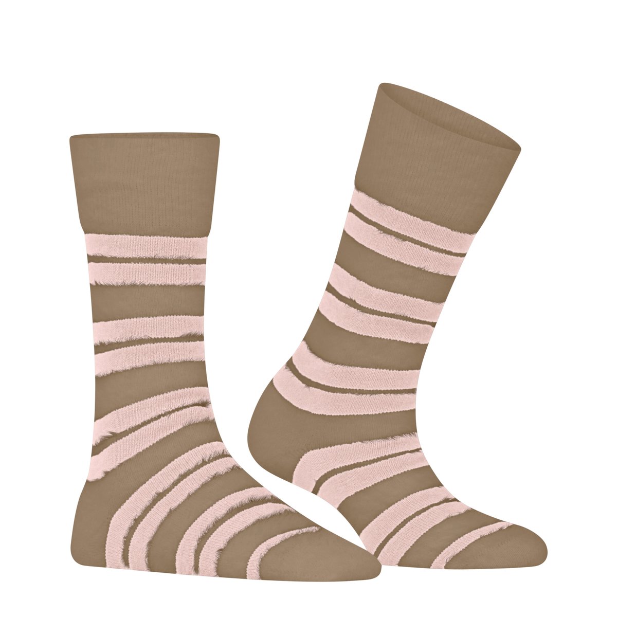 Chaussettes Plush Stripes Opaque beige, ESPRIT