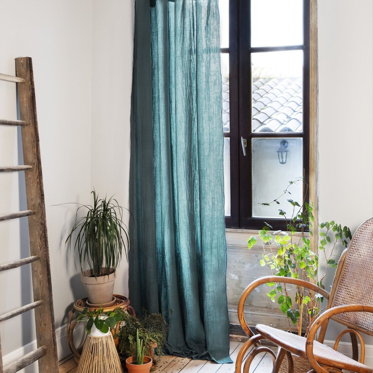 Rideau ajustable 100% gaze de coton 8 anneaux pince canard, C DESIGN HOME TEXTILE
