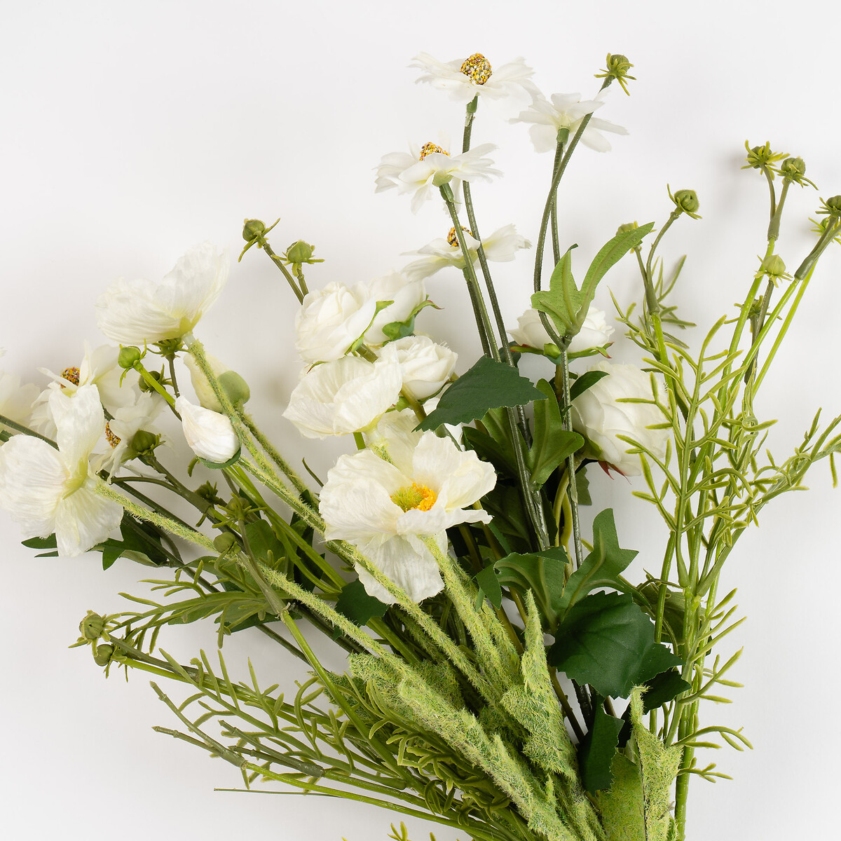45cm White Poppy, Rose and Cosmo Bouquet white, SO'HOME