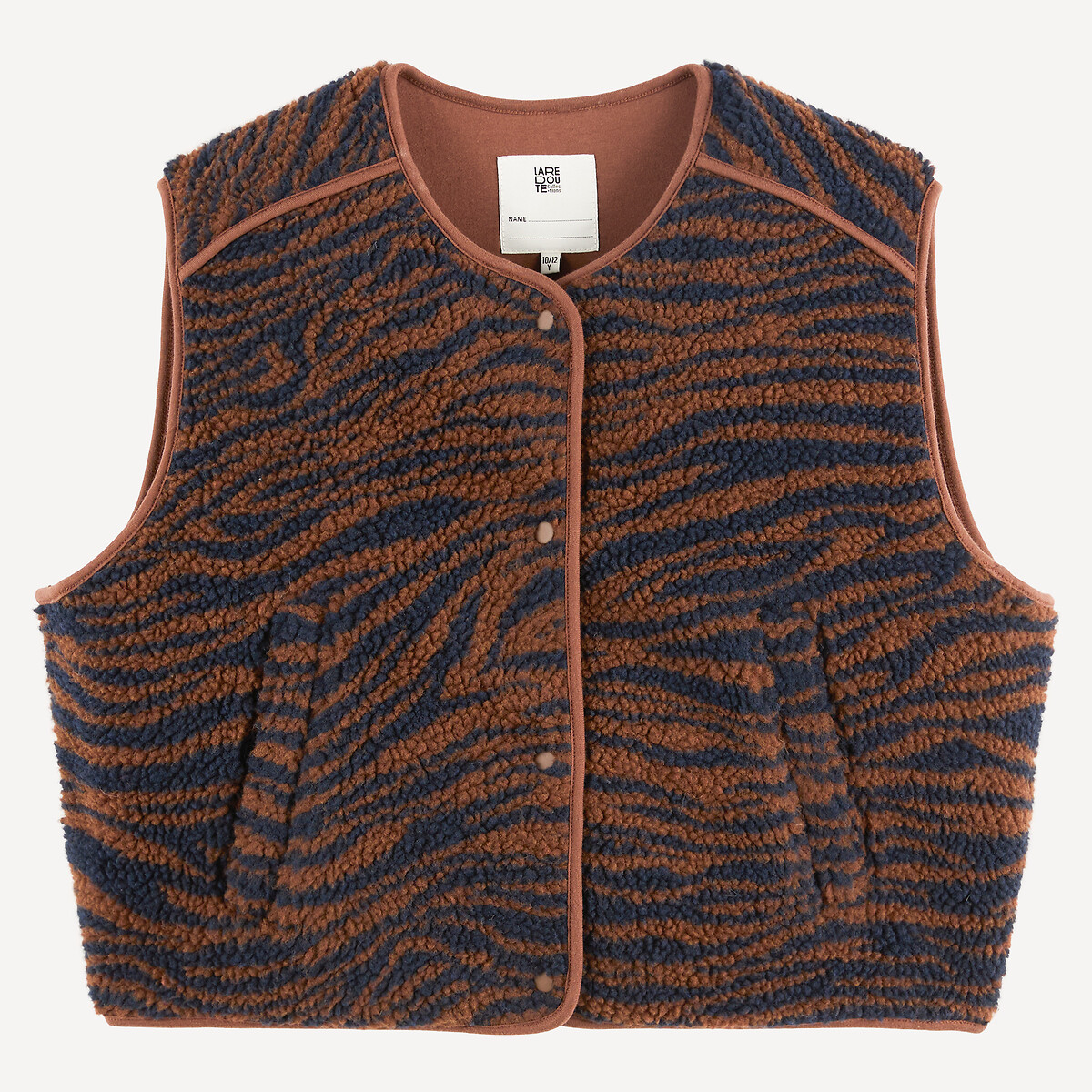 Gilet sans manches, en sherpa, motif animalier imprimé zèbre, LA REDOUTE COLLECTIONS