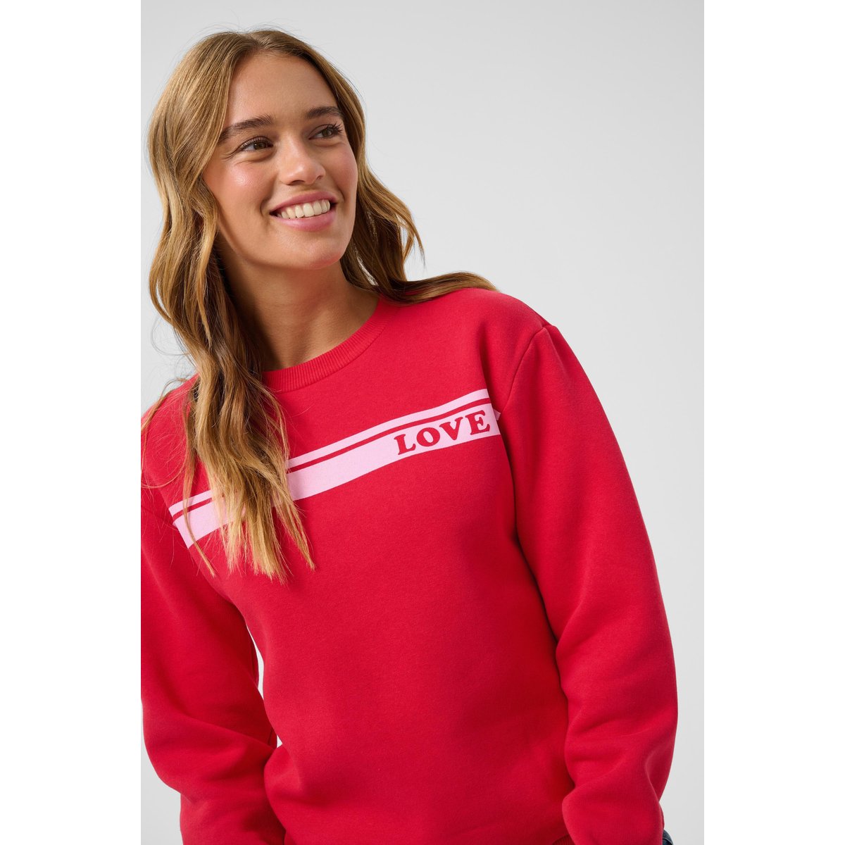 Sweatshirt rouge lollipop/pink love, KAFFE
