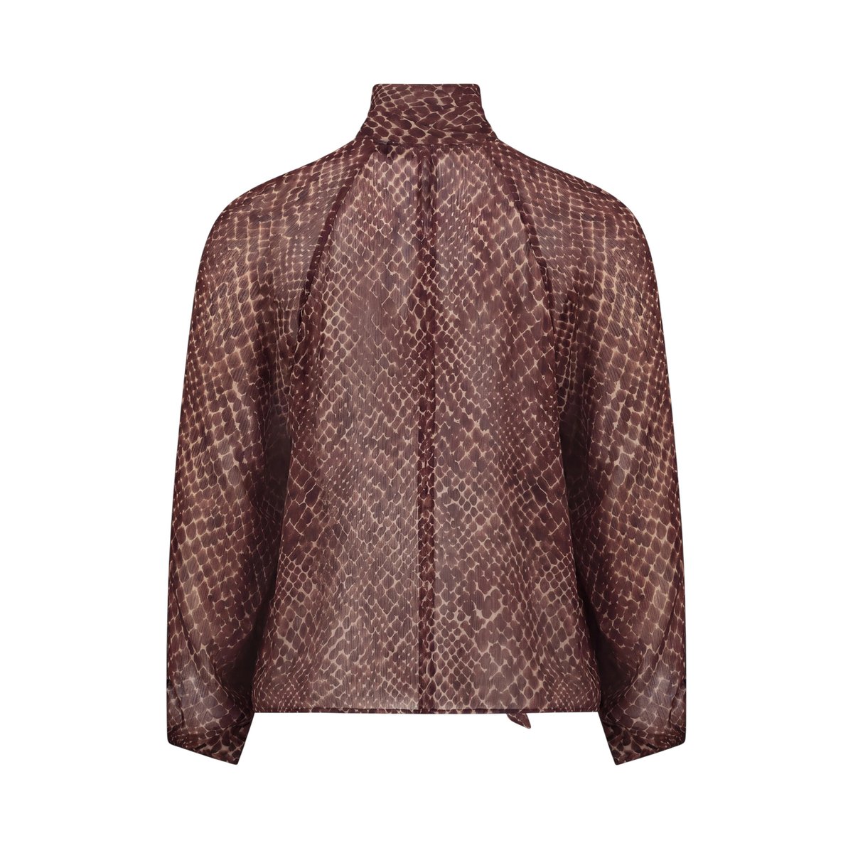 Chemisier lavallière à imprimé grey/brown, ZERO