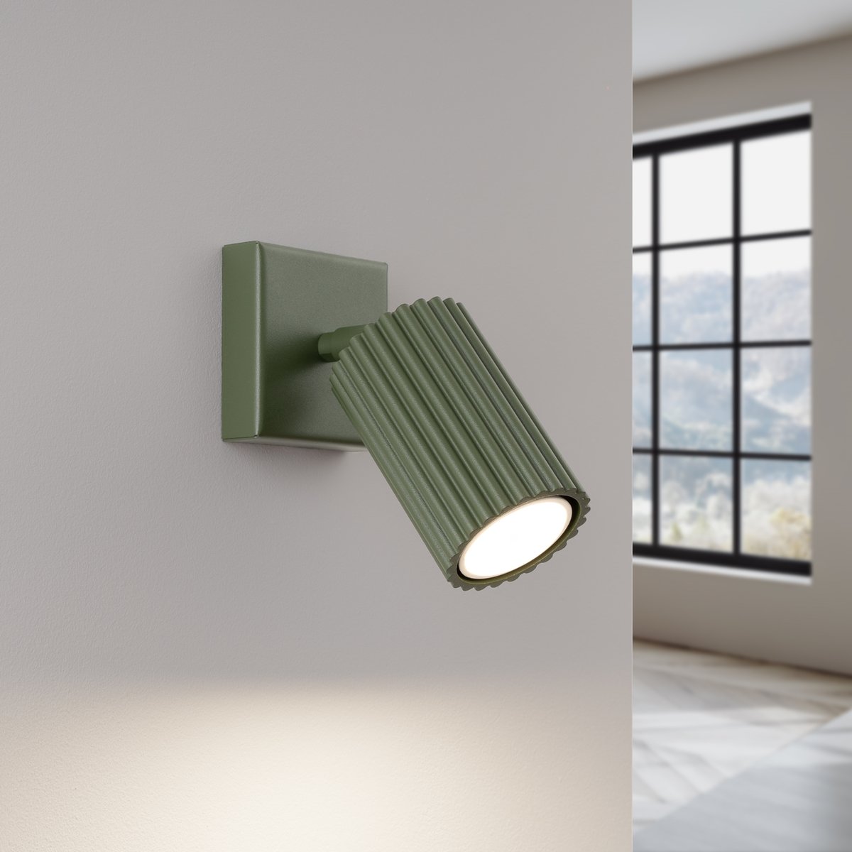 Applique Aluminium Vert Olive GU10 1 Karbon vert, EDEN