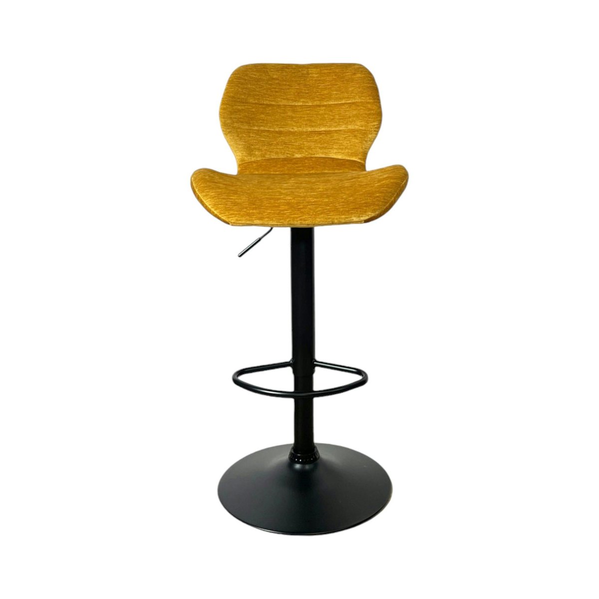 Chaise de bar moderne en velours doré réglable en hauteur (lot de 2) PALERME moutarde, PIER IMPORT